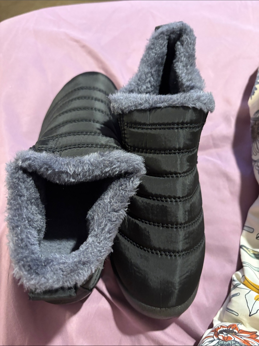 Women's Black Faux-Fur Lined Ankle Booties
